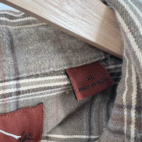Bob Timberlake heavyweight flannel shirt outdoor cabincore work brown XL - Picture 6 of 12